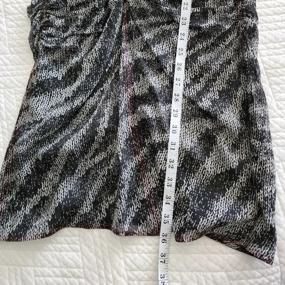 Rag and bone silk turtleneck long sleeve rushed bottom back zipper mini dress